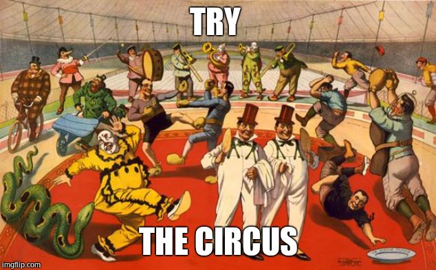 circus | TRY THE CIRCUS | image tagged in circus | made w/ Imgflip meme maker