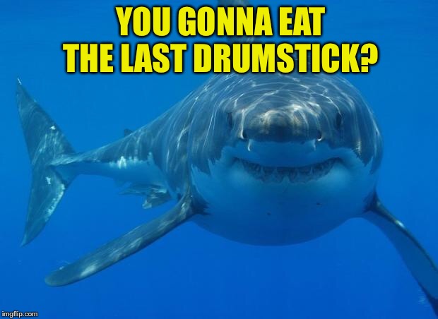 Straight White Shark | YOU GONNA EAT THE LAST DRUMSTICK? | image tagged in straight white shark | made w/ Imgflip meme maker