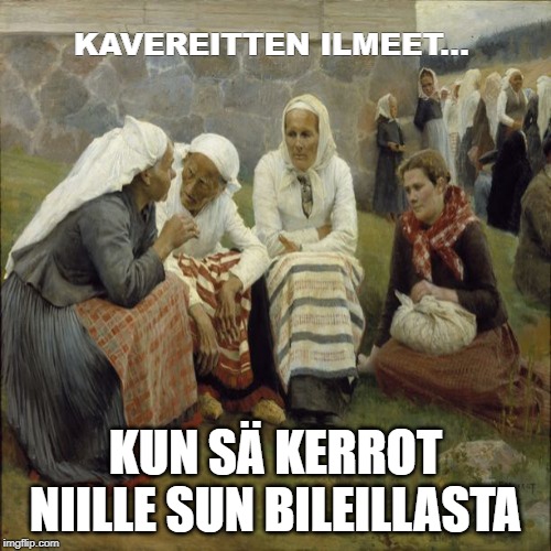 KAVEREITTEN ILMEET... KUN SÃ„ KERROT NIILLE SUN BILEILLASTA | made w/ Imgflip meme maker