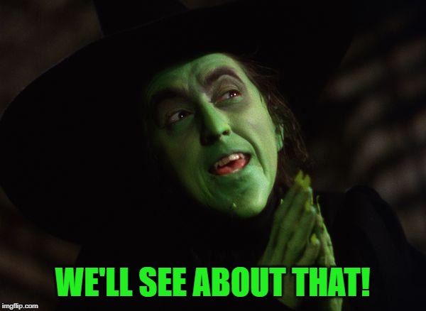 Wicked Witch West | WE'LL SEE ABOUT THAT! | image tagged in wicked witch west | made w/ Imgflip meme maker