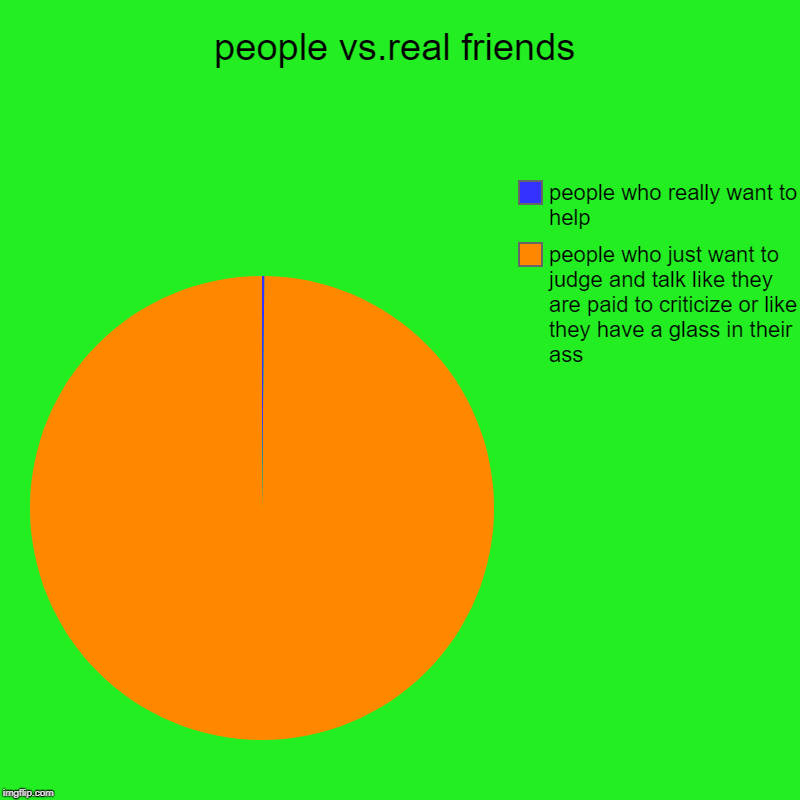 people vs.real friends | people vs.real friends | people who just want to judge and talk like they are paid to criticize or like they have a glass in their ass, peop | image tagged in charts,pie charts,people | made w/ Imgflip chart maker