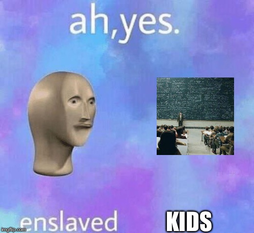Ah Yes enslaved | KIDS | image tagged in ah yes enslaved | made w/ Imgflip meme maker