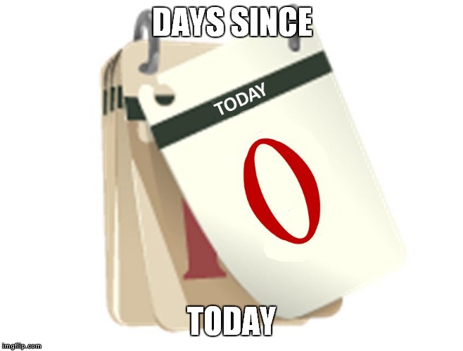 Zero Days | DAYS SINCE; TODAY | image tagged in zero days | made w/ Imgflip meme maker