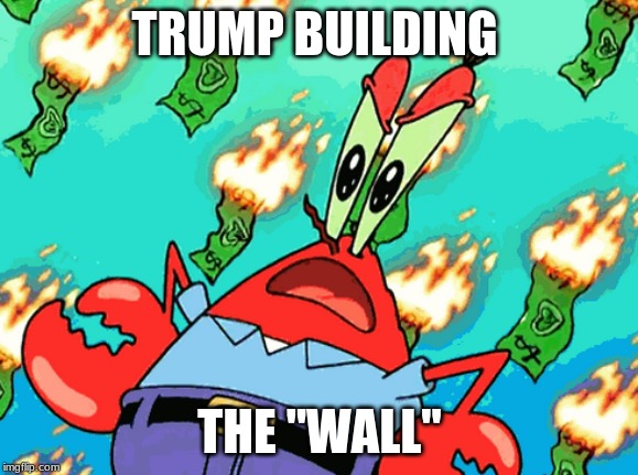 Spending All Me Money | TRUMP BUILDING; THE "WALL" | image tagged in spending all me money | made w/ Imgflip meme maker