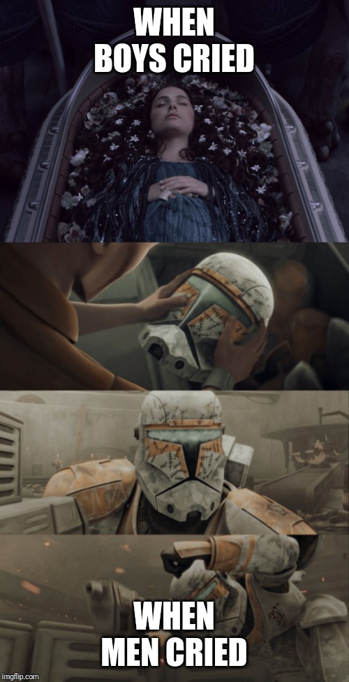 WHEN BOYS CRIED; WHEN MEN CRIED | image tagged in padme,clone wars,memes | made w/ Imgflip meme maker
