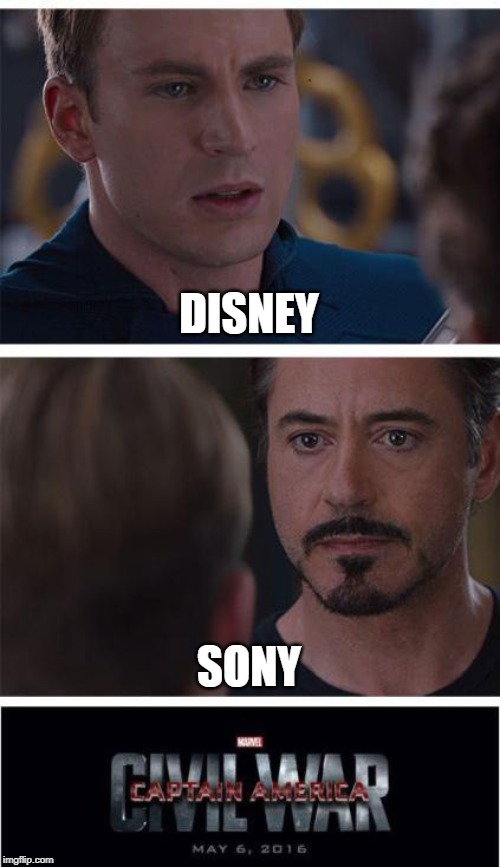 Marvel Civil War 1 Meme | DISNEY; SONY | image tagged in memes,marvel civil war 1 | made w/ Imgflip meme maker