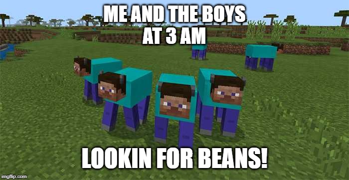 me and the boys | ME AND THE BOYS
AT 3 AM; LOOKIN FOR BEANS! | image tagged in me and the boys | made w/ Imgflip meme maker