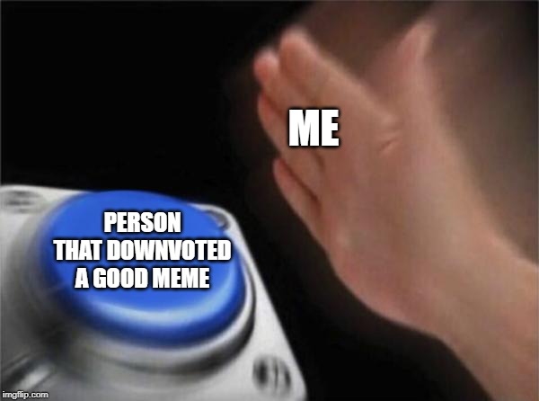 Blank Nut Button | ME; PERSON THAT DOWNVOTED A GOOD MEME | image tagged in memes,blank nut button | made w/ Imgflip meme maker