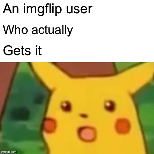 Surprised Pikachu Meme | An imgflip user Who actually Gets it | image tagged in memes,surprised pikachu | made w/ Imgflip meme maker