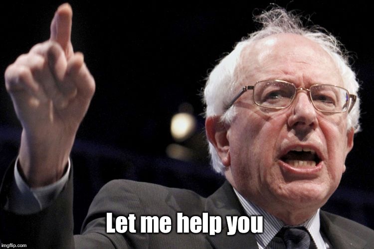 Bernie Sanders | Let me help you | image tagged in bernie sanders | made w/ Imgflip meme maker