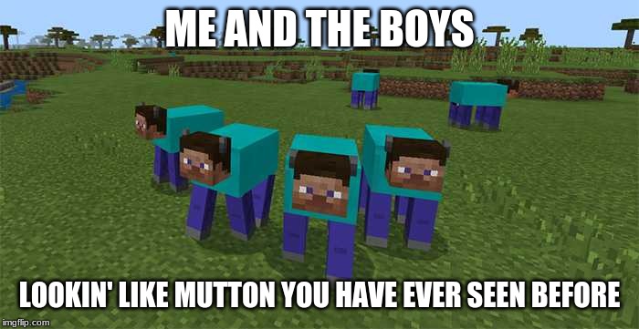 me and the boys | ME AND THE BOYS; LOOKIN' LIKE MUTTON YOU HAVE EVER SEEN BEFORE | image tagged in me and the boys | made w/ Imgflip meme maker