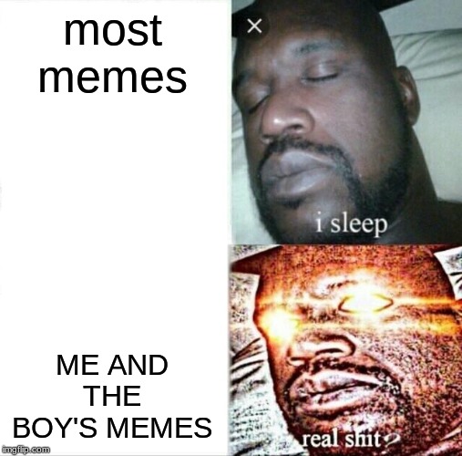 Really though, those memes are dead... | most memes; ME AND THE BOY'S MEMES | image tagged in memes,sleeping shaq | made w/ Imgflip meme maker