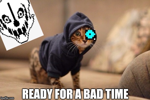 Sans the skellykitty | READY FOR A BAD TIME | image tagged in cats,sans undertale,gastet blaster | made w/ Imgflip meme maker