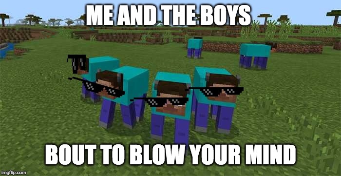 steve and the boys | ME AND THE BOYS; BOUT TO BLOW YOUR MIND | image tagged in me and the boys | made w/ Imgflip meme maker
