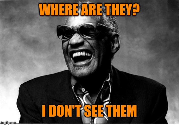 Ray Charles | WHERE ARE THEY? I DON'T SEE THEM | image tagged in ray charles | made w/ Imgflip meme maker