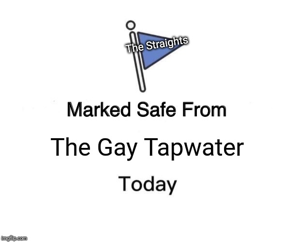 Marked Safe From | The Straights; The Gay Tapwater | image tagged in memes,marked safe from | made w/ Imgflip meme maker