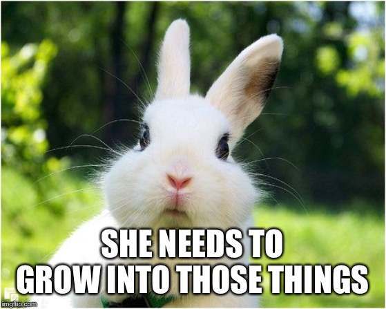 SHE NEEDS TO GROW INTO THOSE THINGS | made w/ Imgflip meme maker