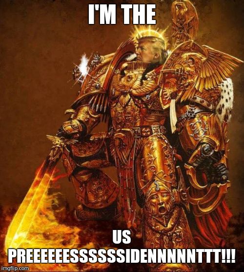 God Emperor Trump | I'M THE US PREEEEEESSSSSSIDENNNNNTTT!!! | image tagged in god emperor trump | made w/ Imgflip meme maker