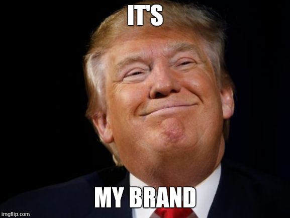 Smug Trump | IT'S MY BRAND | image tagged in smug trump | made w/ Imgflip meme maker