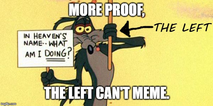 Left memes | MORE PROOF, THE LEFT CAN'T MEME. THE LEFT | image tagged in left memes | made w/ Imgflip meme maker