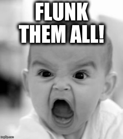 Angry Baby Meme | FLUNK THEM ALL! | image tagged in memes,angry baby | made w/ Imgflip meme maker