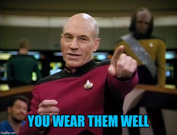 Picard | YOU WEAR THEM WELL | image tagged in picard | made w/ Imgflip meme maker