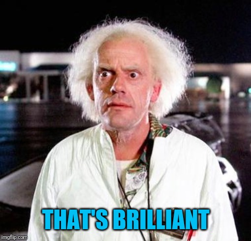 Doc Brown | THAT'S BRILLIANT | image tagged in doc brown | made w/ Imgflip meme maker