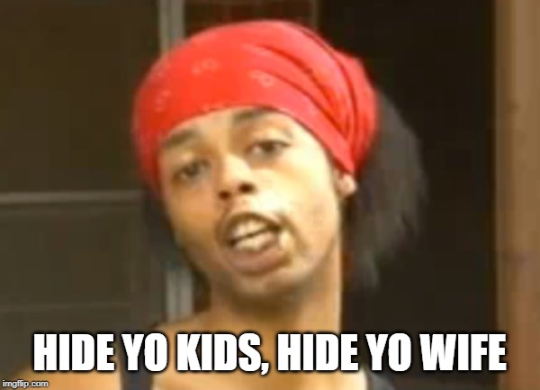 Hide Ya Kids | HIDE YO KIDS, HIDE YO WIFE | image tagged in hide ya kids | made w/ Imgflip meme maker