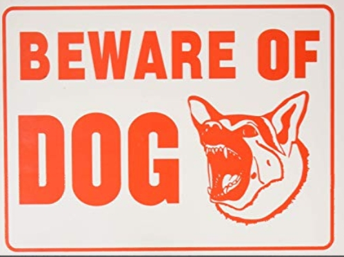 High Quality Beware of dog sign Blank Meme Template