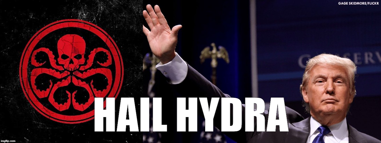 HAIL HYDRA | image tagged in hail hydra,MarchAgainstTrump | made w/ Imgflip meme maker