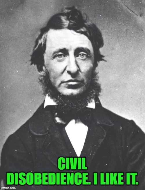 Henry David Thoreau | CIVIL DISOBEDIENCE. I LIKE IT. | image tagged in henry david thoreau | made w/ Imgflip meme maker