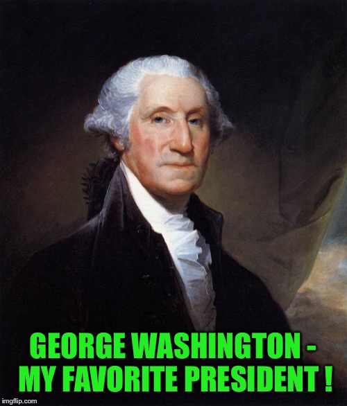 George Washington Meme | GEORGE WASHINGTON -  MY FAVORITE PRESIDENT ! | image tagged in memes,george washington | made w/ Imgflip meme maker