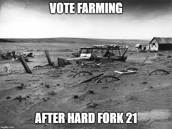 VOTE FARMING; AFTER HARD FORK 21 | made w/ Imgflip meme maker