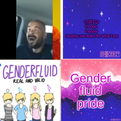 Gender FLUID pride | LGBTQ+
Phobic 
People 
beating me down for what I am; Gender fluid pride | image tagged in memes,drake hotline bling,gender fluid | made w/ Imgflip meme maker