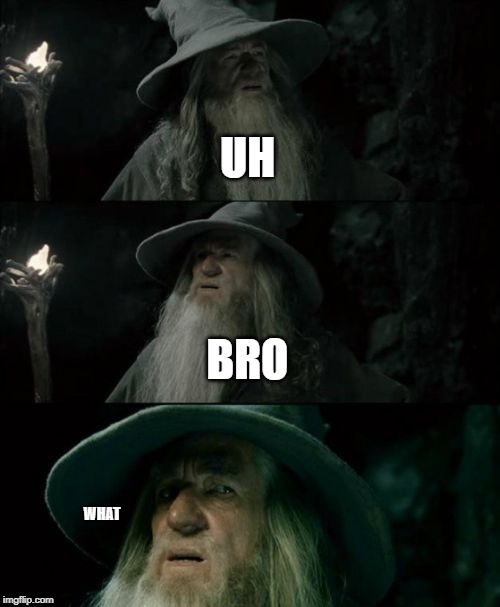 Confused Gandalf Meme | UH BRO WHAT | image tagged in memes,confused gandalf | made w/ Imgflip meme maker