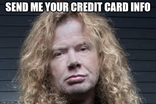 SEND ME YOUR CREDIT CARD INFO | image tagged in epicpoliticalmemes,funny,liberal,haha,the wife | made w/ Imgflip meme maker