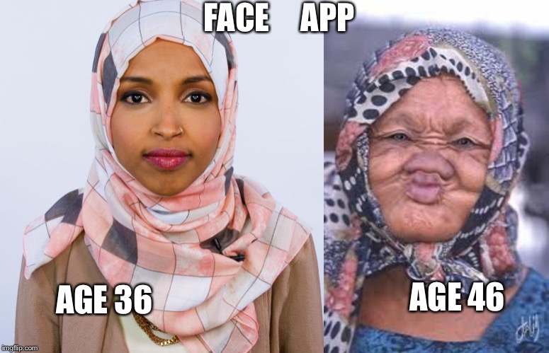 Omar | FACE     APP; AGE 46; AGE 36 | image tagged in politics | made w/ Imgflip meme maker