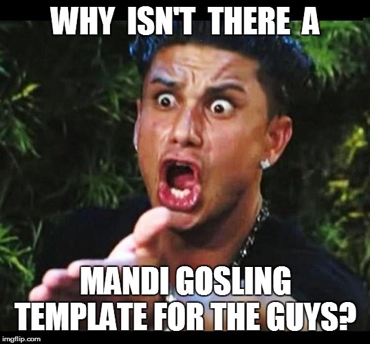 WHY  ISN'T  THERE  A MANDI GOSLING TEMPLATE FOR THE GUYS? | made w/ Imgflip meme maker