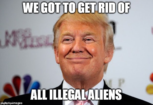 Donald trump approves | WE GOT TO GET RID OF ALL ILLEGAL ALIENS | image tagged in donald trump approves | made w/ Imgflip meme maker
