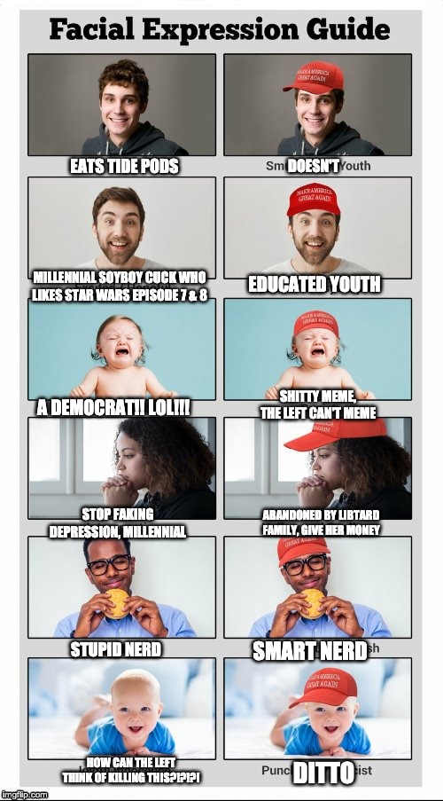 EATS TIDE PODS DOESN'T MILLENNIAL SOYBOY CUCK WHO LIKES STAR WARS EPISODE 7 & 8 EDUCATED YOUTH A DEMOCRAT!! LOL!!! SHITTY MEME, THE LEFT CAN | made w/ Imgflip meme maker