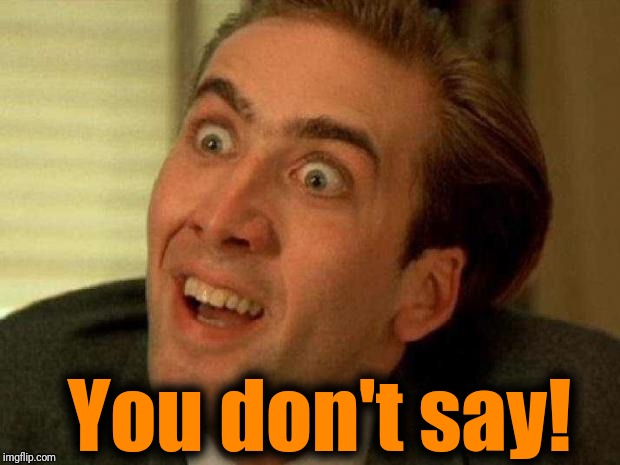 Nicolas cage | You don't say! | image tagged in nicolas cage | made w/ Imgflip meme maker
