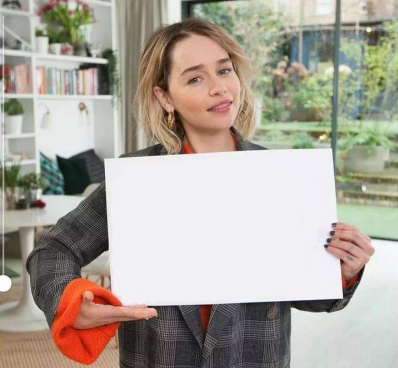 High Quality Emilia Clarke sign Blank Meme Template