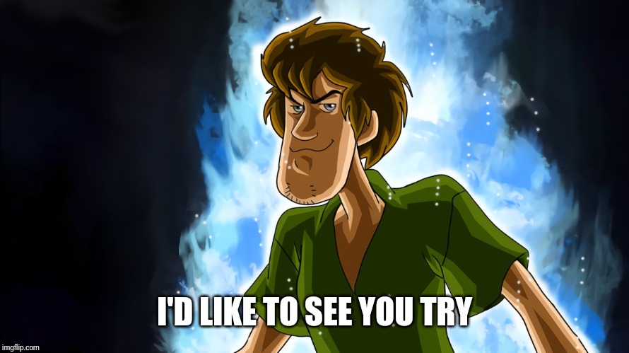 Ultra instinct shaggy | I'D LIKE TO SEE YOU TRY | image tagged in ultra instinct shaggy | made w/ Imgflip meme maker