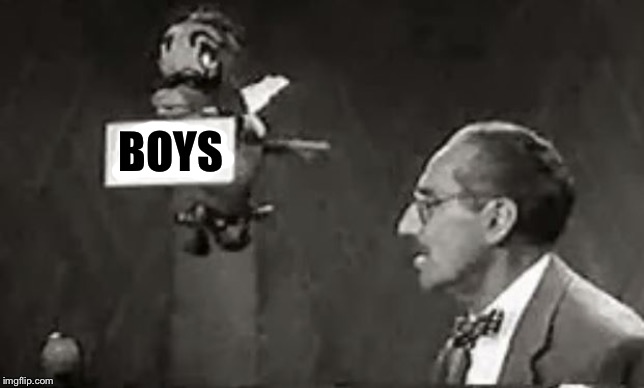 Me and the .... | BOYS | image tagged in say the secret word | made w/ Imgflip meme maker