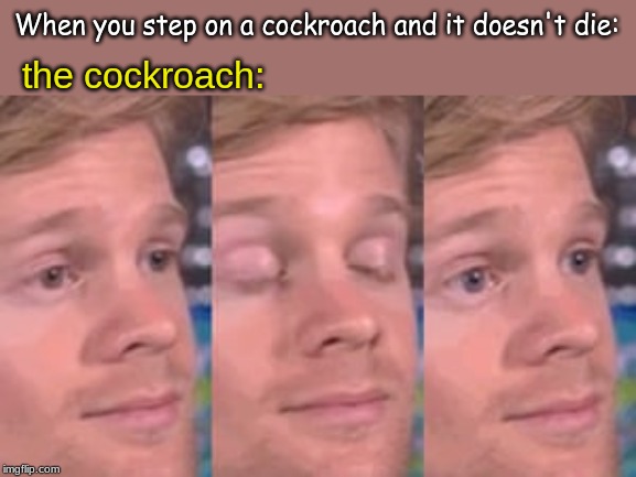 When you step on a cockroach and it doesn't die:; the cockroach: | image tagged in memes,life | made w/ Imgflip meme maker