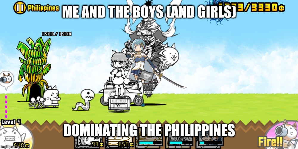ME AND THE BOYS (AND GIRLS); DOMINATING THE PHILIPPINES | image tagged in cats | made w/ Imgflip meme maker
