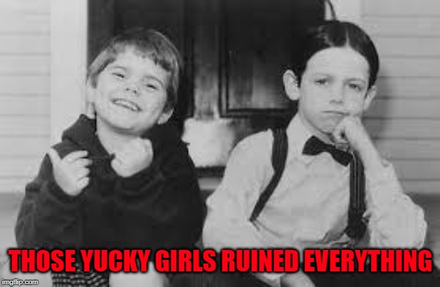 Little Rascals | THOSE YUCKY GIRLS RUINED EVERYTHING | image tagged in little rascals | made w/ Imgflip meme maker