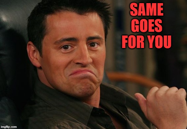 Proud Joey | SAME GOES FOR YOU | image tagged in proud joey | made w/ Imgflip meme maker