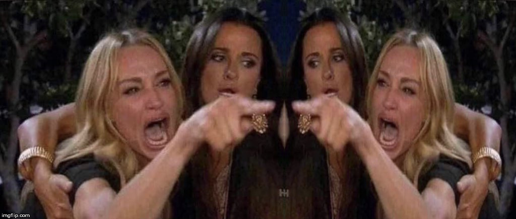 woman yelling at woman and woman yelling at woman | image tagged in woman yelling at cat | made w/ Imgflip meme maker