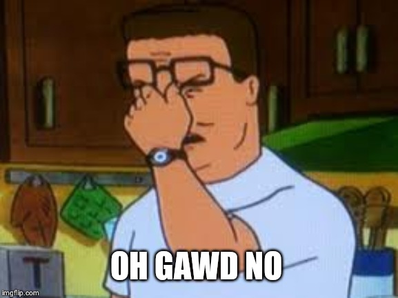 Hank hill | OH GAWD NO | image tagged in hank hill | made w/ Imgflip meme maker